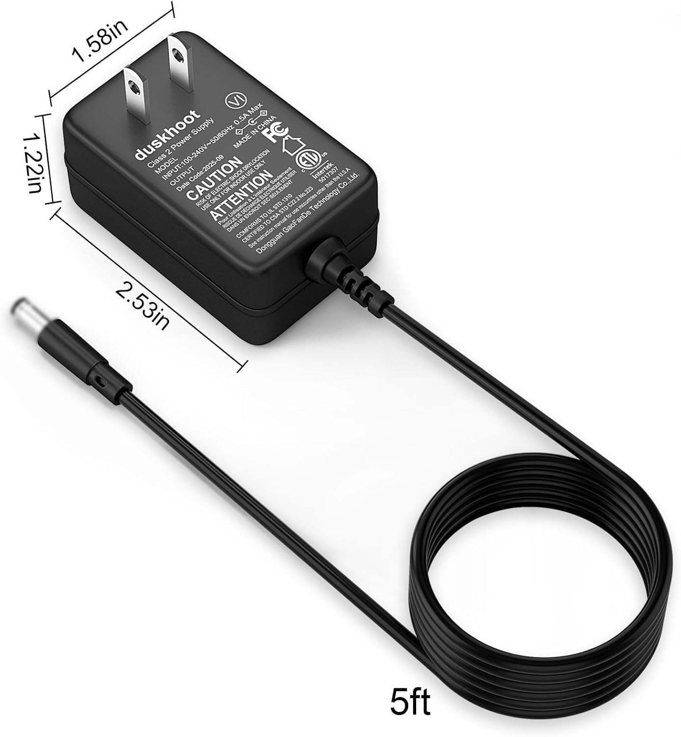 AC Adapter for Charging EarthQuaker Devices Avalanche Run Effects Pedal Power Supply Mains PSU, Black