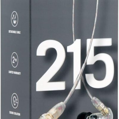 Shure SE215 PRO Wired Earbuds, Professional Sound Isolating Earphones with Clear Sound, Deep Bass, Secure in-Ear Fit, Carrying Case, Clear