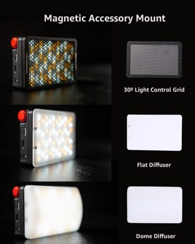Aputure MC Pro Camera Lights,RGBWW LED Video Lights Lensed Mini LED Panel Full Color Portable Photography Lighting,4200mAh Rechargeable Battery,APP Control, Support Magnetic Attraction