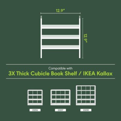Furinno Cubicle Cube Insert, 3-Shelf Cube Organizer, 3-Tier Shelf Accessory, Fits into Furinno Triple Thick Cubes, IKEA Kallax, for Organizers and Storage, White