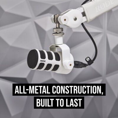 61tz7b4RUkL. AC SL1080 RØDE PodMic USB Dynamic Broadcast Microphone with XLR and USB Connectivity for Podcasting, Streaming and Content Creation (White)