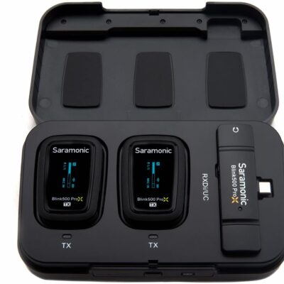 Saramonic Blink 500 Pro X B6 2-Person Wireless Mic System w/Lavaliers & USB-C Receiver for iPhone 15, Android, iPad, Mobile & Computers, Black