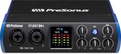 61uubFCzLTL. AC SL1500 PreSonus Studio 24c 2×2 USB Audio/MIDI Interface with with Studio One Artist Software Pack and Lyxpro Condenser Microphone Kit