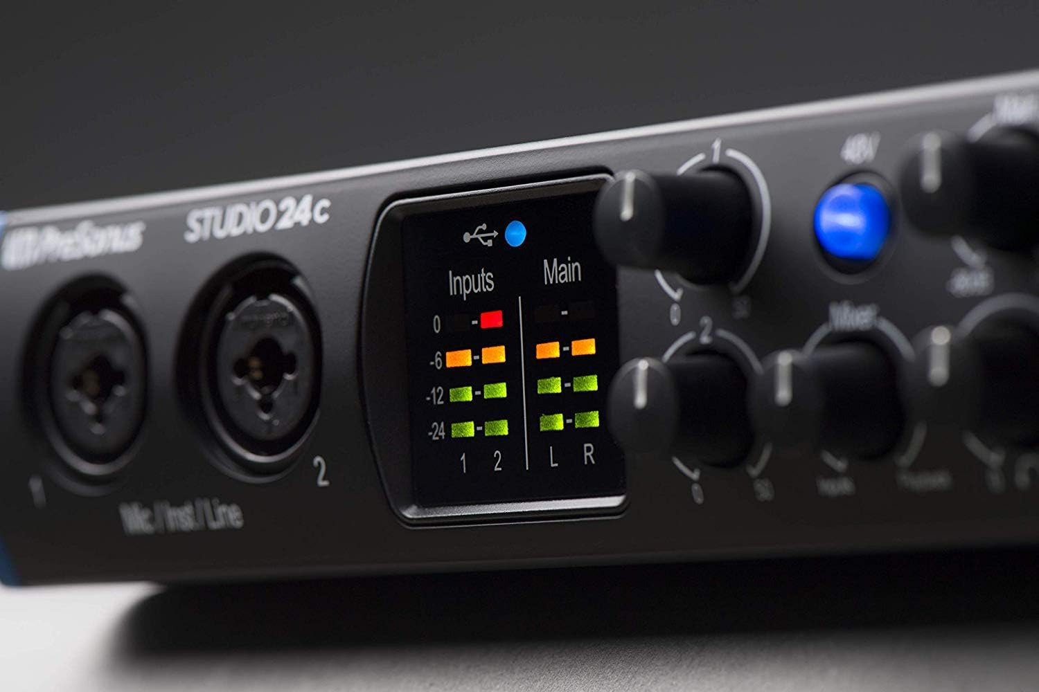 PreSonus Studio 24c 2×2 USB Audio/MIDI Interface with with Studio One Artist Software Pack and Lyxpro Condenser Microphone Kit