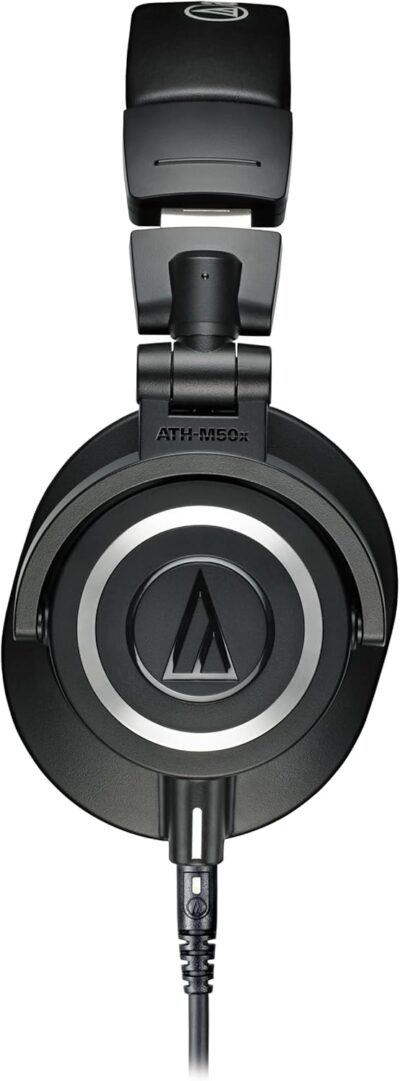 Audio-Technica ATH-M50X Professional Studio Monitor Headphones, Black, Professional Grade, Critically Acclaimed, with Detachable Cable