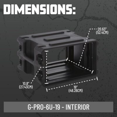 61wHgAISLL. AC SL1080 Gator Cases Pro Series 6U Rack Case with Standard 19 Depth, Roto Molded Made in USA (G-PRO-6U-19)