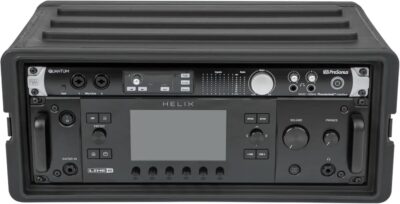 SKB 4U Shallow Roto Rack Case – Durable Polyethylene Gear Protector, Stackable, Waterproof with Twist Latches & Rubber Feet for Musicians, DJs, and A/V Equipment – Secure Transport & Storage Solution