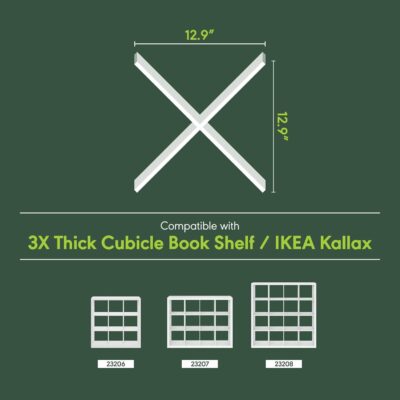 61wn Sir4HL. AC SL1500 Furinno Cubicle Cube Insert, X-Shelf Cube Organizer, 3-Shelf Accessory, Fits into Furinno Triple Thick Cubes, IKEA Kallax, for Organizers and Storage, White