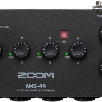Zoom AMS-44 USB Audio Interface for Musicians & Podcasters, with 4 Inputs, 4 Outputs, Loopback, Direct Monitoring, Bus-Powered, for Recording and Streaming on PC, Mac, iOS, and Android