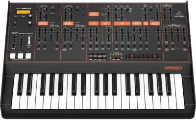 Behringer ODYSSEY Analog Synthesizer with 37 Full-Size Keys, Dual VCOs, 3-Way Multi-Mode VCFs, 32-Step Sequencer, Arpeggiator and Klark Teknik FX
