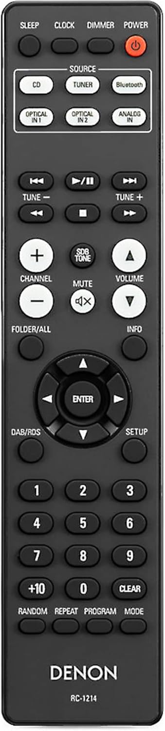 Denon D-M41 Home Theater Mini Amplifier and Bookshelf Speaker Pair – Compact HiFi CD Stereo System with Speakers, FM/AM Tuner, Wireless Bluetooth Amplifier | Perfect for Small Rooms and Home Cinema