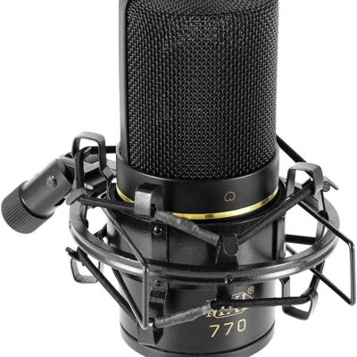 Motu M4 4×4 USB Audio Interface with MXL 770 Cardioid Microphone (Black), HPC-A30 Studio Monitor Headphones & XLR Cable Bundle