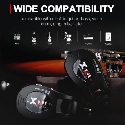 61xkEgyATuL. AC SL1200 1774327293 3943 Xvive U2 Guitar Wireless System with Transmitter and Receiver for Electric Guitars, Bass, Violin (Red)