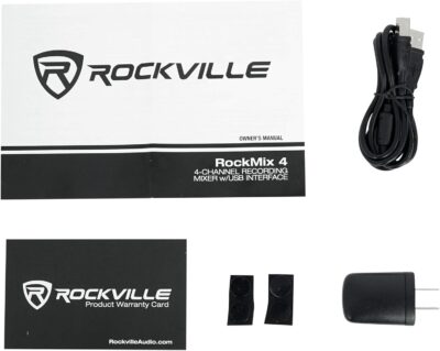 Audiosavings Bundle:(1) AKG D112 MKII Professional Dynamic Kick Drum Bass Guitar Microphone Mic Bundle with (1) Rockville RockMix 4 Channel Mic/Instr Pro Recording Mixer+USB Interface/EQ (Items 2)