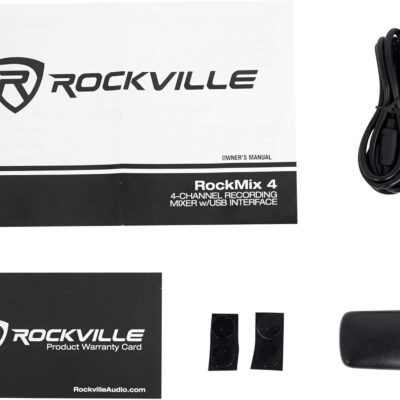 Audiosavings Bundle:(1) AKG D112 MKII Professional Dynamic Kick Drum Bass Guitar Microphone Mic Bundle with (1) Rockville RockMix 4 Channel Mic/Instr Pro Recording Mixer+USB Interface/EQ (Items 2)