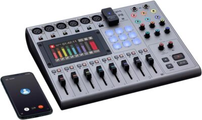 Zoom PodTrak P8 Podcast Recorder with 6 XLR Inputs, 6 Headphone Outputs, Phone Input, Sound Pads, Onboard Editing, USB Audio Interface, Battery Powered