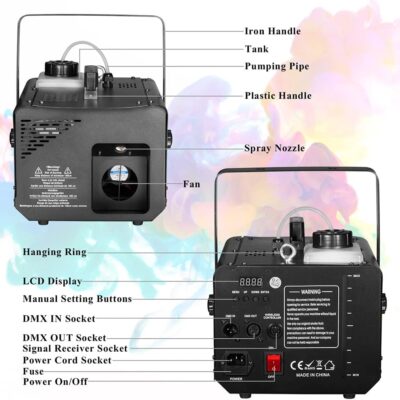Haze Machine 500W, Fog Machine Continuous Output, Manual/Wireless Remote/DMX Control, Enhancing the Light Show, Perfect for Stage DJ Halloween Club Christmas Wedding