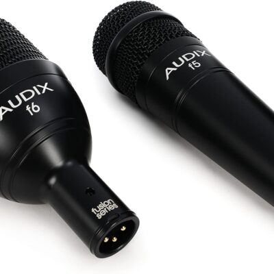 AUDIX FP7 Fusion Series 7-piece Drum Mic Kit for Kick, Snare, Toms, and Overheads with Travel Case – Black