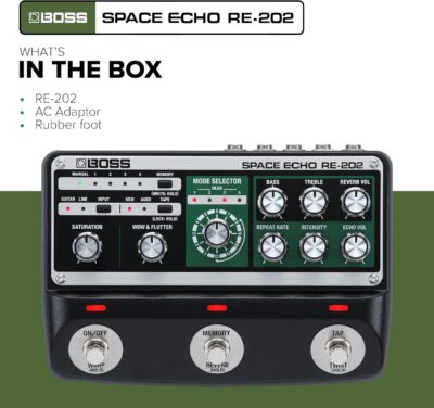 BOSS RE-202 Space Echo | Tape Echo Delay Reverb Effects Pedal | Modern Recreation of the Legendary Roland RE-201 Space Echo | True Stereo | Spring Reverb | Wow & Flutter