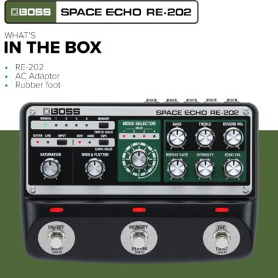 BOSS RE-202 Space Echo | Tape Echo Delay Reverb Effects Pedal | Modern Recreation of the Legendary Roland RE-201 Space Echo | True Stereo | Spring Reverb | Wow & Flutter