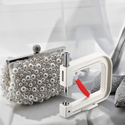Pearl Setting Machine and Hand Press Pearl Setting Tools, Beads Rivet Fixing Machine with Beads Screw Heads Tweezers for DIY Crafts Accessories