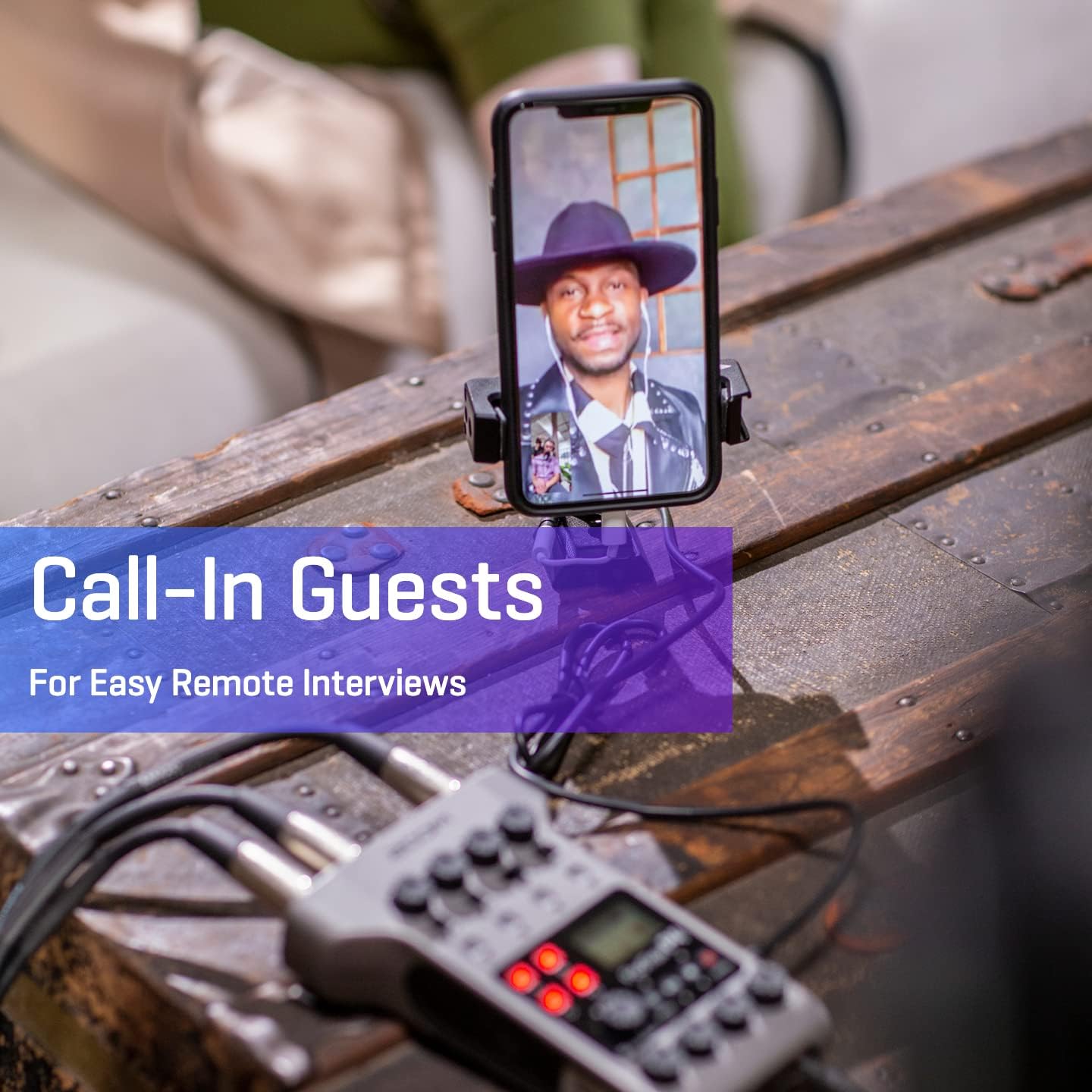 Zoom PodTrak P4 Podcast Recorder with 4 XLR Mic Inputs, 4 Headphone Outputs, Phone & USB Input for Remote Interviews, Sound Pads, 2-In/2-Out USB Audio Interface, Battery Powered