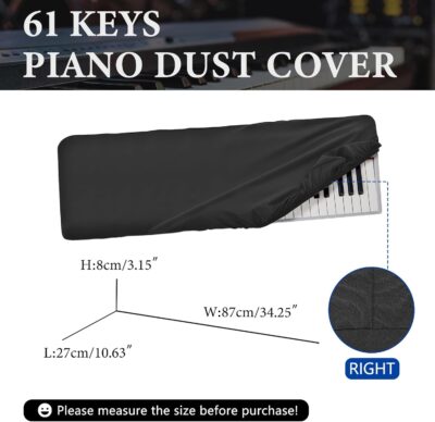 61 keys piano keyboard dust cover, compatible with Sequential Prophet-6,Roland Go Piano with Alexa Built-in,KORG Prologue-16,Luxury Chinlon Anti-dust & Scratch-proof, Smooth Touch & Custom Fit