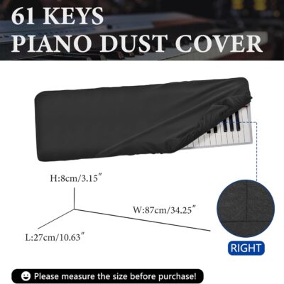 61 keys piano keyboard dust cover, compatible with Sequential Prophet-6,Roland Go Piano with Alexa Built-in,KORG Prologue-16,Luxury Chinlon Anti-dust & Scratch-proof, Smooth Touch & Custom Fit