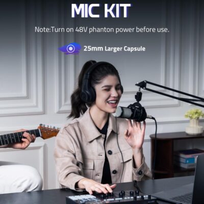 71 IL9krML. AC SL1500 ALABS Fxcaster Podcast Equipment Bundle – All-in-One Podcasting Starter Setup with 7-Channel Soundboard, Audio Interface, and 25mm Diaphragm XLR Microphone for Live Streaming, Recording, and TikTok