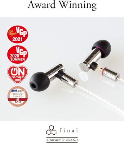 710T96Xtq7L. AC SL1500 Final E5000 in Ear Isolating Earphones, 6.4mm Dynamic Driver, High-Resolution, Stainless Steel Housing, Detachable Silver-Coated MMCX Cable, Swing-Fit Eartips – Stainless Steel