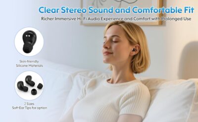 710bguzE3TL. AC SL1500 Invisible Mini Sleep Earbuds Wireless Bluetooth, Ultra-Light Comfort Fit Sleep Headphones for Side Sleepers, Unique Tumbler Portable Charging Case, Soft In-Ear Ear Plugs for Sleeping Small Ears Gym