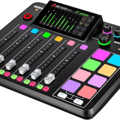 RODE RODECaster Pro II + 4x Headphones + 4x Podcast Microphone + 64GB Micro SD Memory Card + Mic Arm Stand + 2x USB-C + More (Bundle)