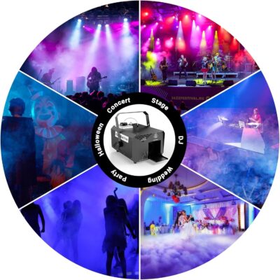 600W Stage Haze Machine: Continuous Output Fog Machine – Wireless Remote & DMX Control – Adjustable Smoke Outlet for Stage DJ Halloween Club Christmas Wedding Party Light Show