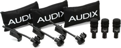 AUDIX D2 Trio Dynamic Microphone 3-Pack for Kick Drums, Toms, and Bass Instruments