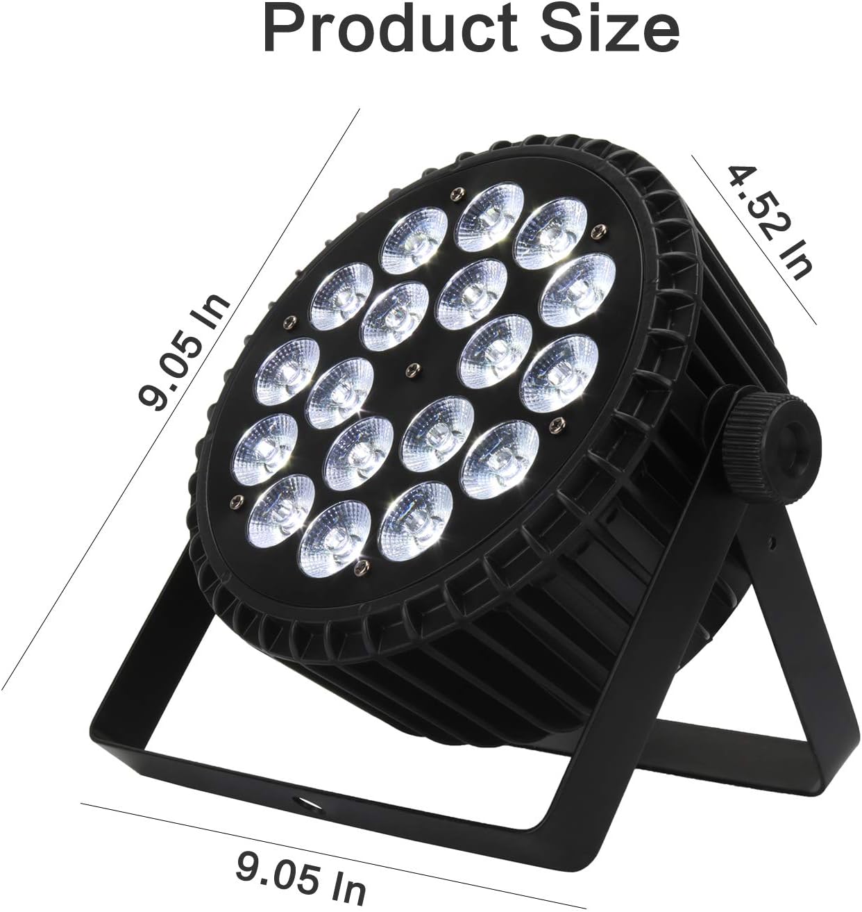 SHEHDS Par Can Stage Lights LED 18x12W RGBW 4in1, Wash/Strobe Effect, DMX512 Uplights Aluminum Shell, with Sound Activated Party Lights for Christmas Halloween Disco Club Wedding