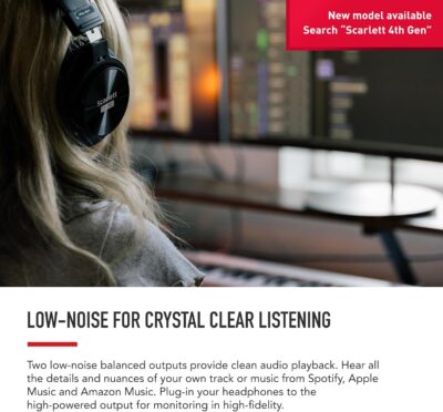 Focusrite Scarlett Solo 3rd Gen USB Audio Interface for Guitarists, Vocalists, Podcasters or Producers to record and playback studio quality sound