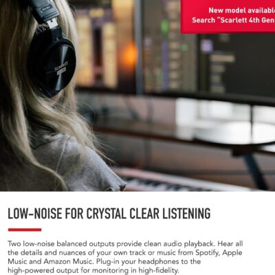 Focusrite Scarlett Solo 3rd Gen USB Audio Interface for Guitarists, Vocalists, Podcasters or Producers to record and playback studio quality sound