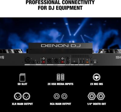 Denon DJ SC LIVE 4 Standalone DJ Controller with Stem Separation on 4-Decks, Wi-Fi Streaming, Build-in Speakers, Serato DJ and Virtual DJ Compatible