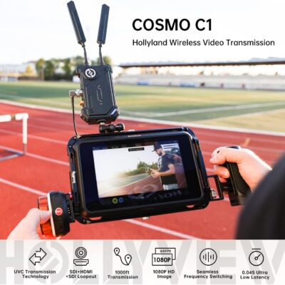 Hollyland Cosmo C1 [Official] 1000ft Wireless HDMI/SDI Video Transmission System 40ms 1080P 12-20Mbps 5G Image&Audio Transmitter Receiver, Embedded UVC Live Stream Seamless Channel Switch SDI-Loopout