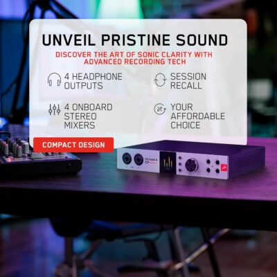 Antelope Audio Discrete 4 Pro Synergy Core Desktop 14×20 Audio Interface – Thunderbolt 3 & USB 2.0 4 Channel Microphone Preamp Recording, Streaming Studio Audio Interface w/Onboard Real-Time Effects