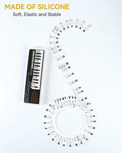 714WxyWj3jL. AC SL1500 1773868191 6230 Piano Notes Guide for Beginner, Removable Piano Keyboard Note Labels for Learning, 88-Key Full Size, Made of Silicone, No Need Stickers, Reusable and Comes with Box (Classic BlackοΌ