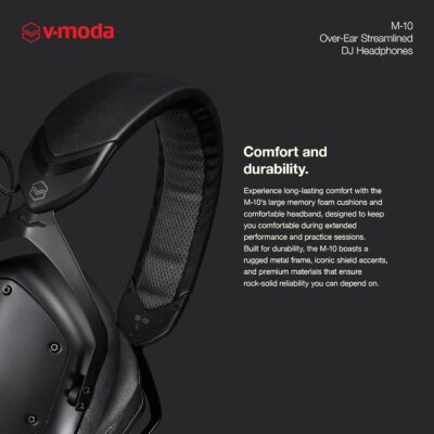 714kL5CaT L. AC SL1500 V-Moda M-10 | Streamlined Over-Ear DJ Headphones | Tuned for DJs & Beat-Driven Music | Deep Bass with High-End Clarity | Memory Foam Cushions for Long Performance | Durable Closed-Back Design | Black
