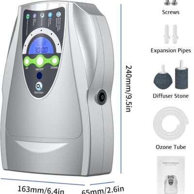 VTAR Ozone Machine, 500mg/h Multipurpose Ozone Machine Purify Air, Water, Fruits, Vegetables, Toothbrushes, Aquarium. Fruit Cleaner Device in Water