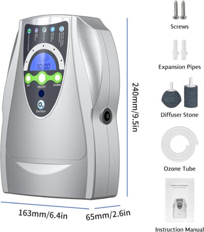 VTAR Ozone Machine, 500mg/h Multipurpose Ozone Machine Purify Air, Water, Fruits, Vegetables, Toothbrushes, Aquarium. Fruit Cleaner Device in Water