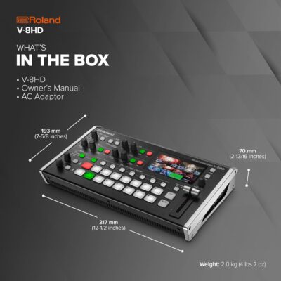 Roland V-8HD | HD Video Switcher for Live Events, Streaming & Corporate Presentations | Mix 8 HDMI Sources | 5-Layer Effects & Keying Engine | Built-in Multi-Viewer Display