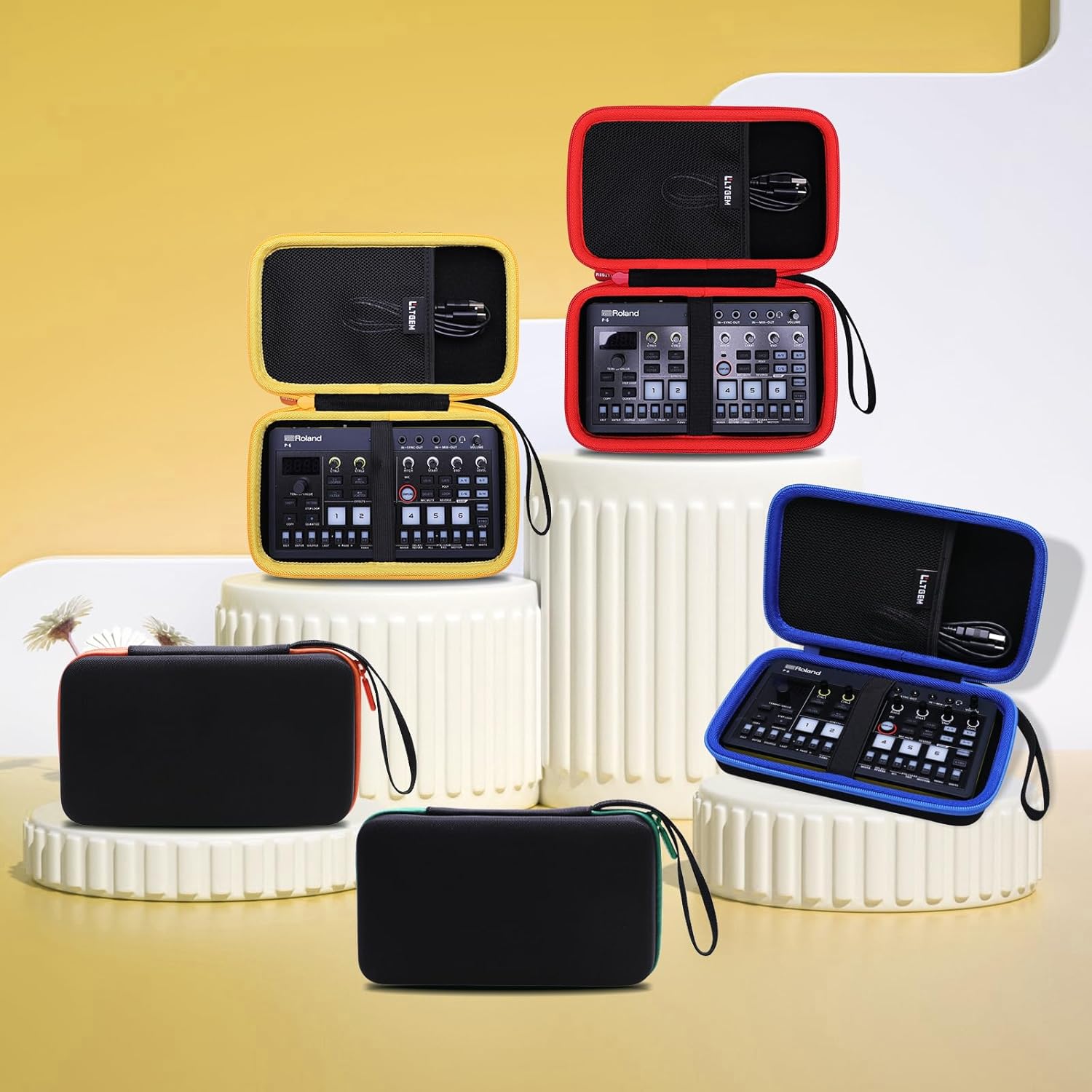 LTGEM Case Compatible with Roland AIRA Compact P-6 / S-1 / T-8 / E-4 / J-6 Creative Sampler Drum Sequencer, Green(Case Only)