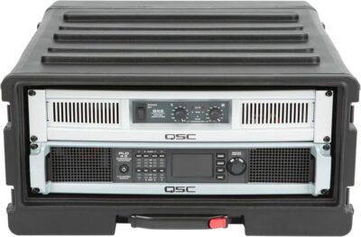 715YR7uOC8L. AC SL1500 SKB 4U rSeries Rolling Rack with Integrated Back Wheels and 1-Touch Pull Handle, Comes with 4 Rack Units and Interlocking Molded Stacking Bars