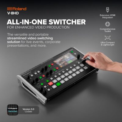 Roland V-8HD | HD Video Switcher for Live Events, Streaming & Corporate Presentations | Mix 8 HDMI Sources | 5-Layer Effects & Keying Engine | Built-in Multi-Viewer Display