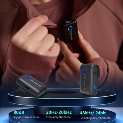 716VexLPQFL. AC SL1500 Saramonic BLINK500B2+ Wireless Lavalier Microphone for iPhone/Camera/Android, Detail-Rich Audio, 40h Battery Life, Clip on Wireless Lapel Mic for Live Streaming Video Conference Recording