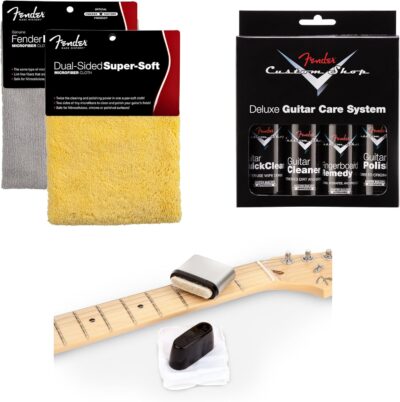 Fender American Professional II Stratocaster – Sienna Sunburst Bundle with Case, Strap, Cable, and Guitar Cleaning Kit